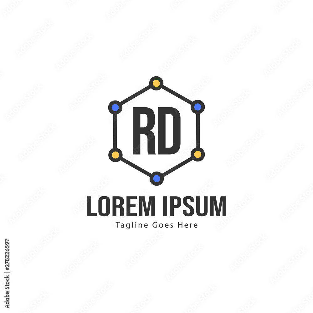 Initial RD logo template with modern frame. Minimalist RD letter logo vector illustration Initial RD logo template with modern frame. Minimalist RD letter logo vector illustration