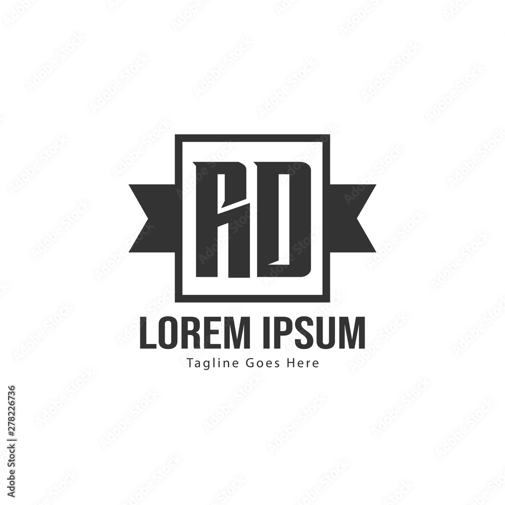 Initial RD logo template with modern frame. Minimalist RD letter logo vector illustration Initial RD logo template with modern frame. Minimalist RD letter logo vector illustration