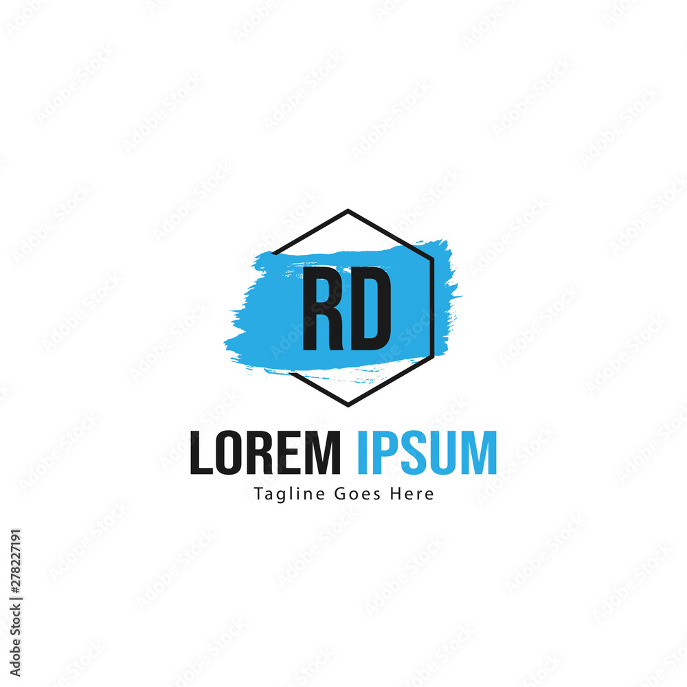 Initial RD logo template with modern frame. Minimalist RD letter logo vector illustration Initial RD logo template with modern frame. Minimalist RD letter logo vector illustration
