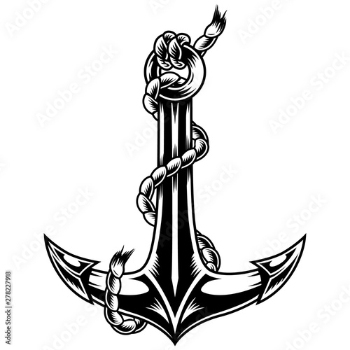 Vintage monochrome ship anchor
