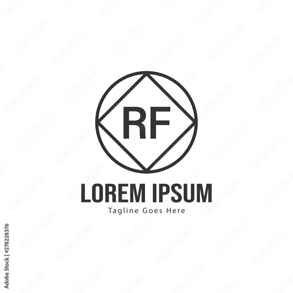 Initial RF logo template with modern frame. Minimalist RF letter logo vector illustration Initial RF logo template with modern frame. Minimalist RF letter logo vector illustration