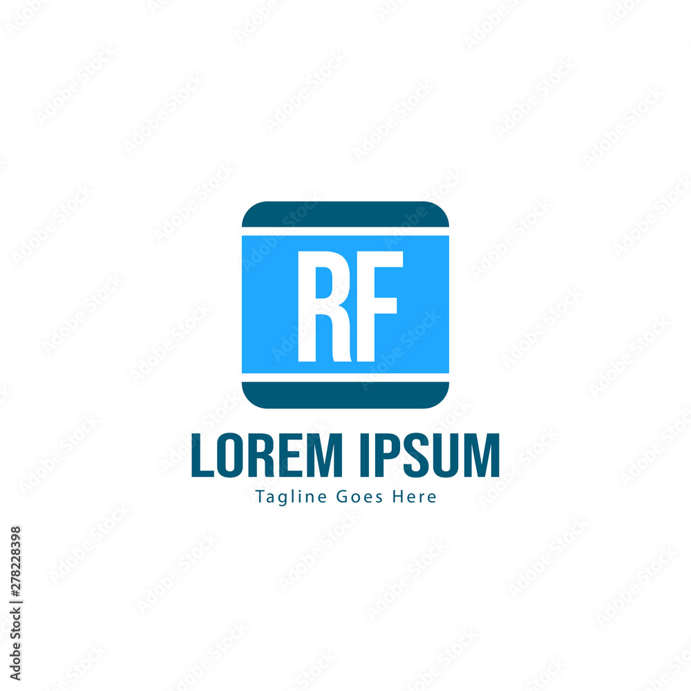 Fototapeta premium Initial RF logo template with modern frame. Minimalist RF letter logo vector illustration