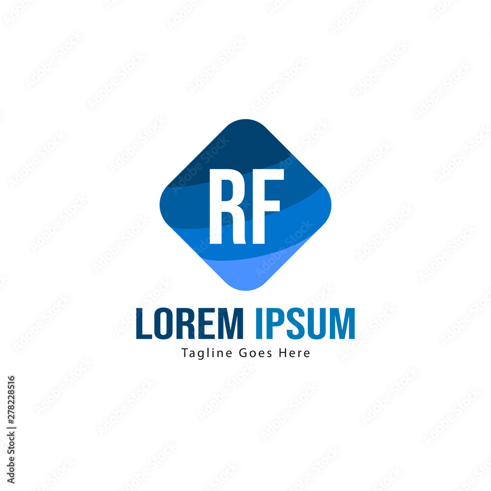 Initial RF logo template with modern frame. Minimalist RF letter logo vector illustration Initial RF logo template with modern frame. Minimalist RF letter logo vector illustration