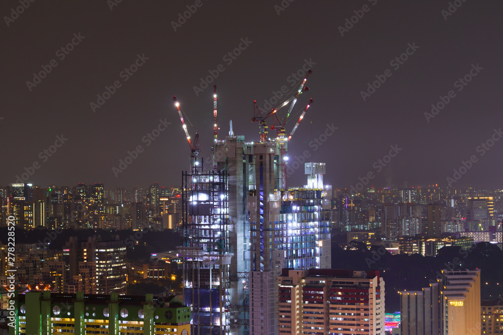 construction work skyscraper in Singapore city