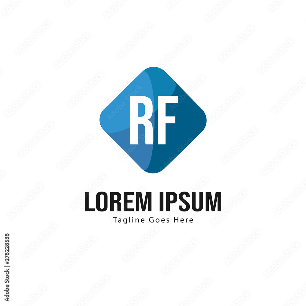 Initial RF logo template with modern frame. Minimalist RF letter logo vector illustration Initial RF logo template with modern frame. Minimalist RF letter logo vector illustration