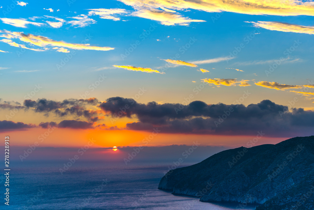 Sea landscape at the sunset, Zakynthos island, Greece