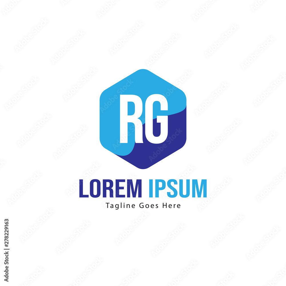Initial RG logo template with modern frame. Minimalist RG letter logo vector illustration Initial RG logo template with modern frame. Minimalist RG letter logo vector illustration