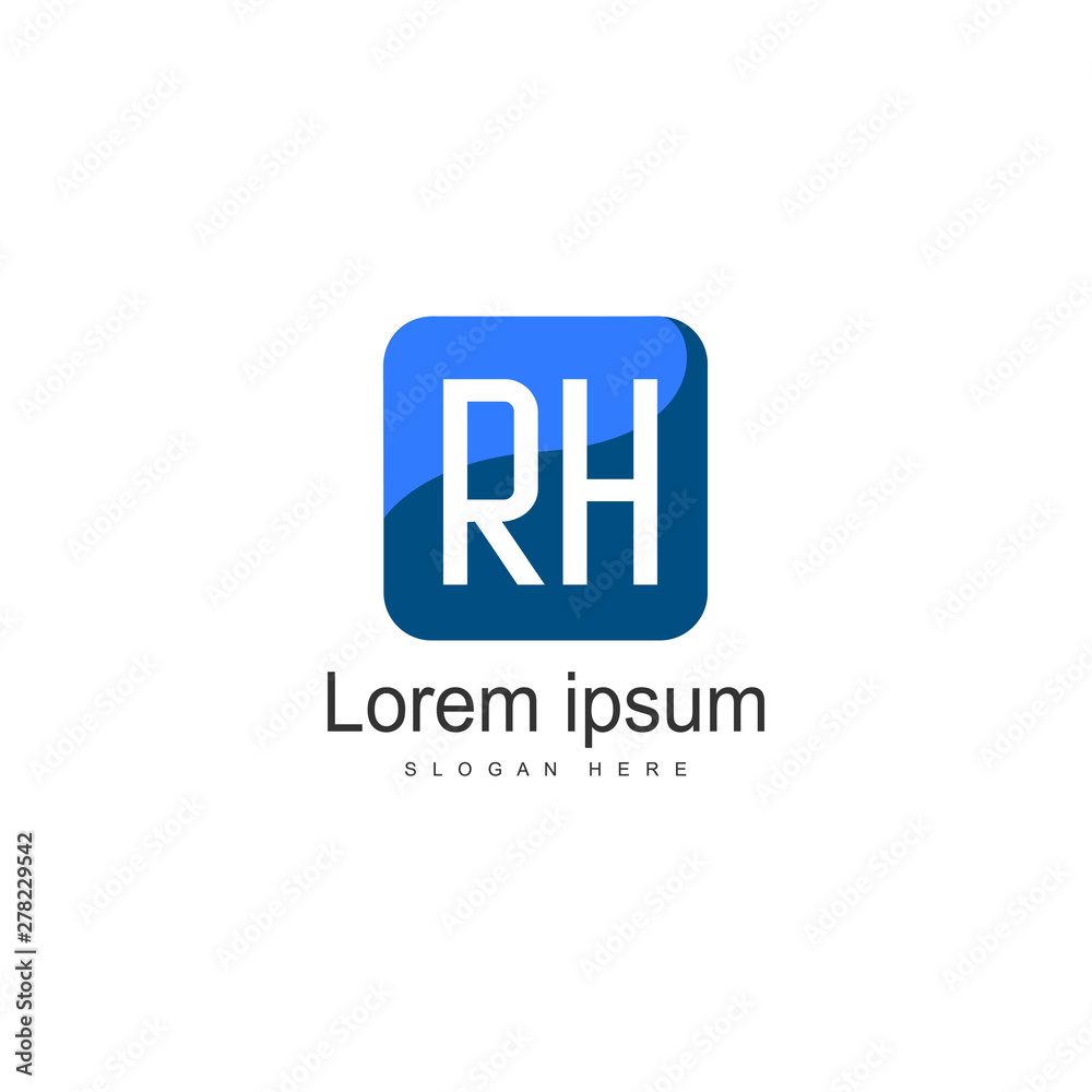Initial RH logo template with modern frame. Minimalist RH letter logo vector illustration Initial RH logo template with modern frame. Minimalist RH letter logo vector illustration