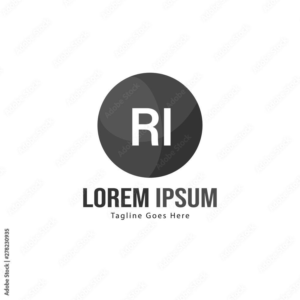 Initial RI logo template with modern frame. Minimalist RI letter logo vector illustration Initial RI logo template with modern frame. Minimalist RI letter logo vector illustration