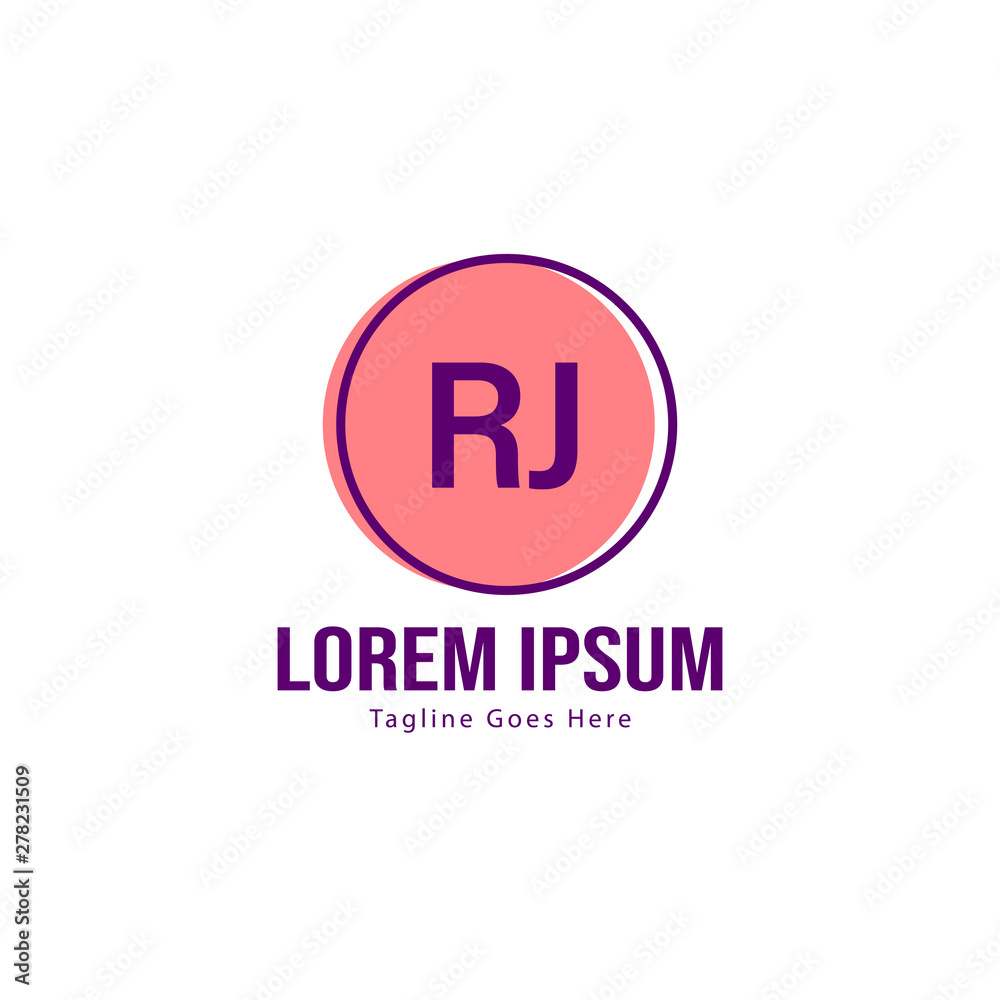 Initial RJ logo template with modern frame. Minimalist RJ letter logo vector illustration Initial RJ logo template with modern frame. Minimalist RJ letter logo vector illustration