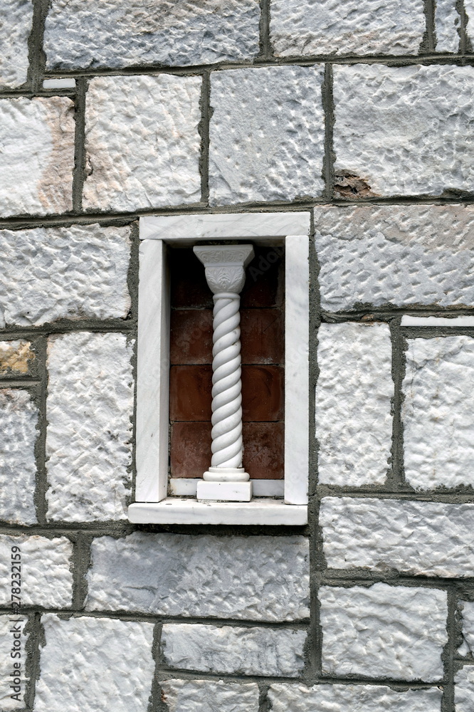 marble column in a wall