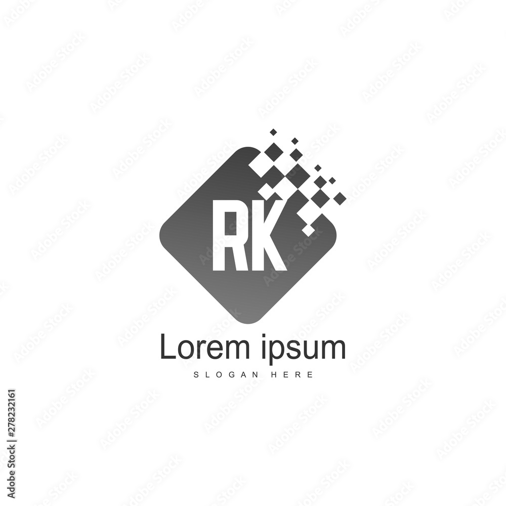 Initial RK logo template with modern frame. Minimalist RK letter logo vector illustration Initial RK logo template with modern frame. Minimalist RK letter logo vector illustration