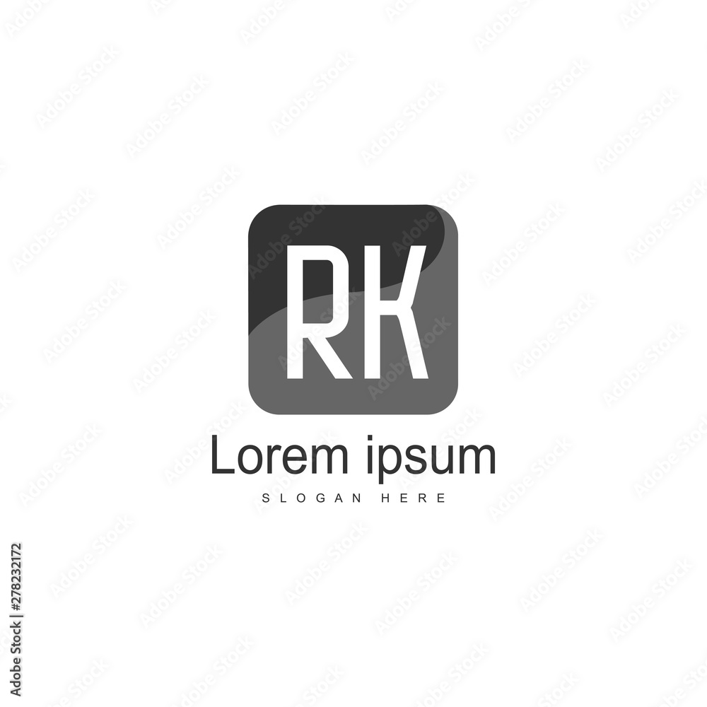 Fototapeta premium Initial RK logo template with modern frame. Minimalist RK letter logo vector illustration