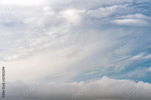 abstract texture of blue sky with feather and soft clouds