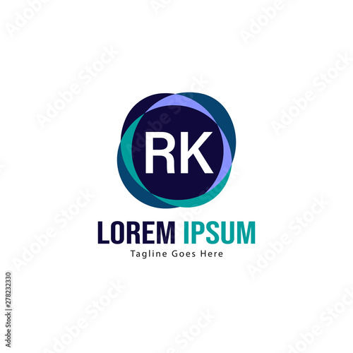 Free Download Initial RK logo template with modern frame. Minimalist RK letter logo vector illustration - GFXLoad