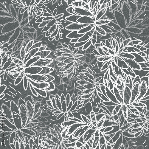 Water Lily Pattern Hand Drawn