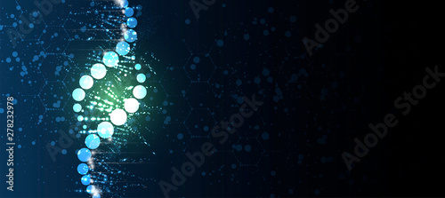 Abstract DNA technology. Science medical concept. Futuristic background