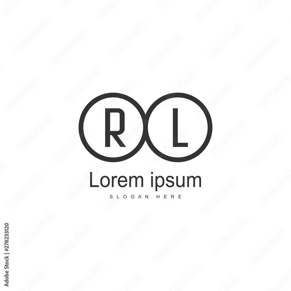 Initial RL logo template with modern frame. Minimalist RL letter logo vector illustration Initial RL logo template with modern frame. Minimalist RL letter logo vector illustration