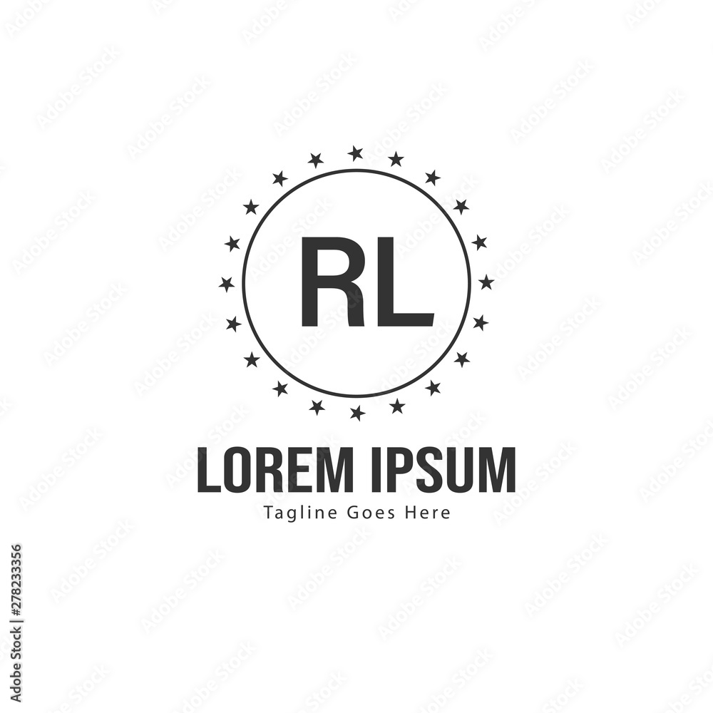 Fototapeta premium Initial RL logo template with modern frame. Minimalist RL letter logo vector illustration