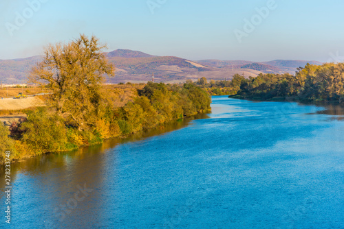 Autumn landscape with Mures river