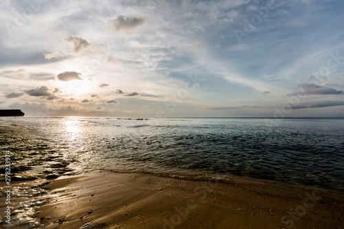 Fototapeta Naklejka Na Ścianę i Meble -  Sunset on the sea beach. Beautiful cloudscape over the sea