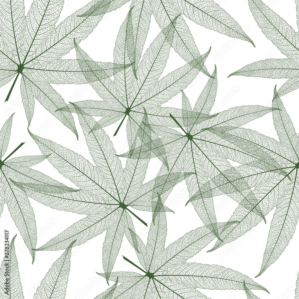 Seamless pattern with leaves. Vector illustration.