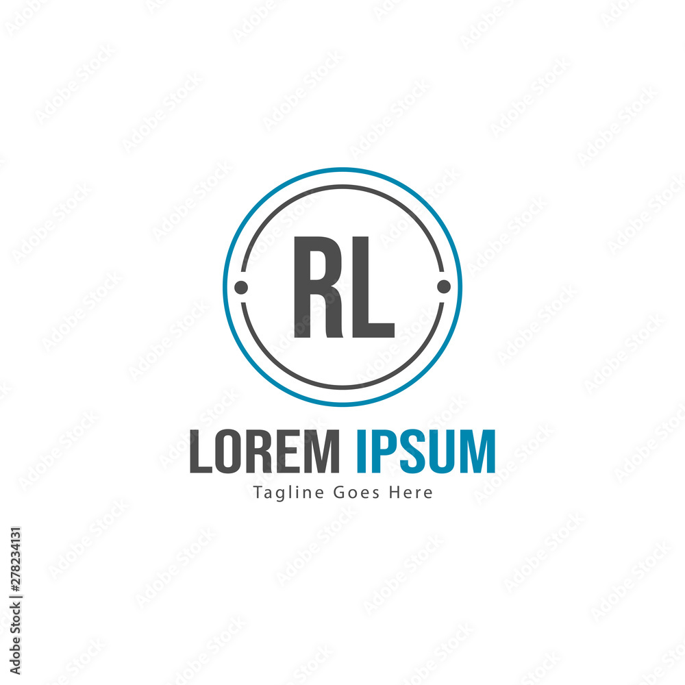 Initial RL logo template with modern frame. Minimalist RL letter logo vector illustration Initial RL logo template with modern frame. Minimalist RL letter logo vector illustration