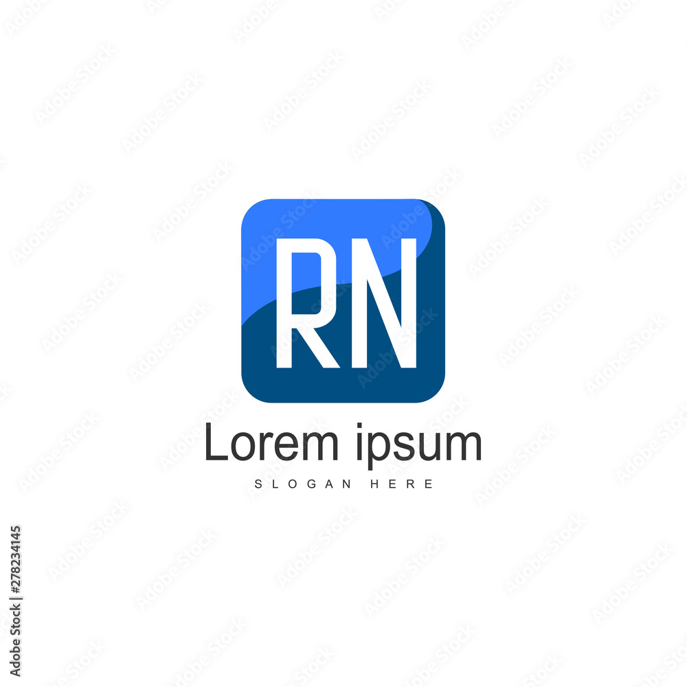 Initial RN logo template with modern frame. Minimalist RN letter logo vector illustration Initial RN logo template with modern frame. Minimalist RN letter logo vector illustration