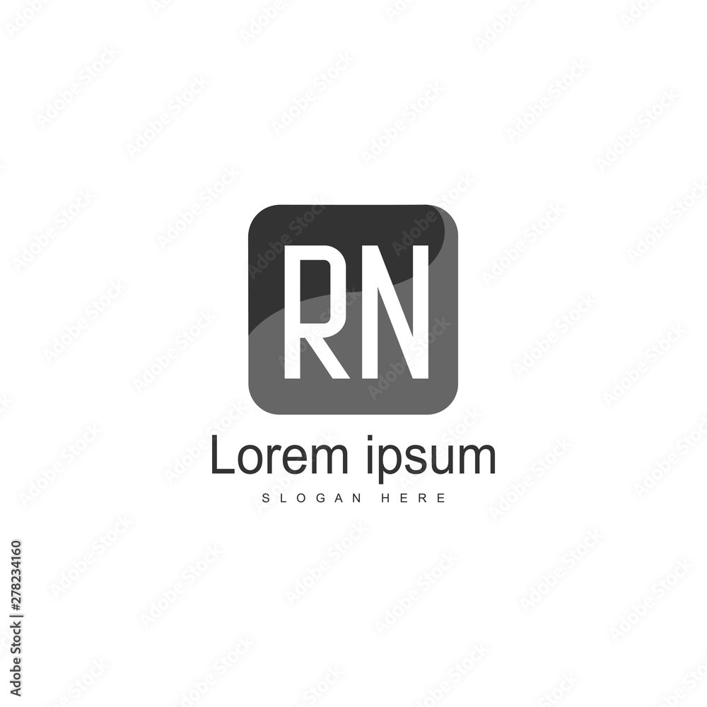 Fototapeta premium Initial RN logo template with modern frame. Minimalist RN letter logo vector illustration
