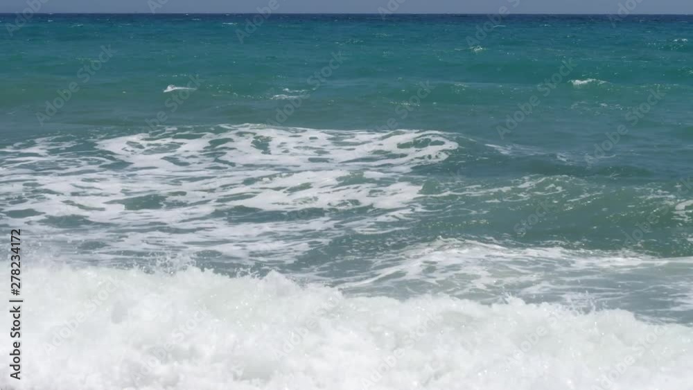 Beautiful blue sky with cloudy and the ocean wave flowing on the beach, Tropical sea with shock wave on the sand. Beautiful blue sky with cloudy and the ocean wave flowing on the beach, Tropical sea with shock wave on the sand.