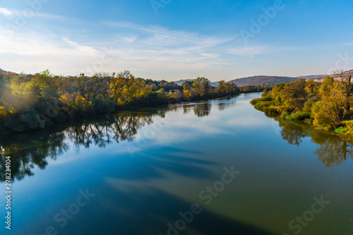 Fototapeta Naklejka Na Ścianę i Meble -  Autumn landscape with  Mures river
