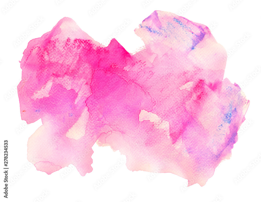 Rose stain with splashes and drops watercolor texture background