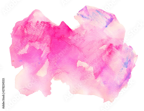 Rose stain with splashes and drops watercolor texture background