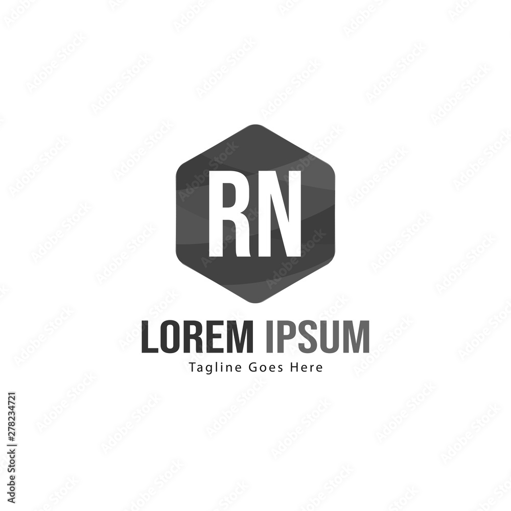 Initial RN logo template with modern frame. Minimalist RN letter logo vector illustration Initial RN logo template with modern frame. Minimalist RN letter logo vector illustration