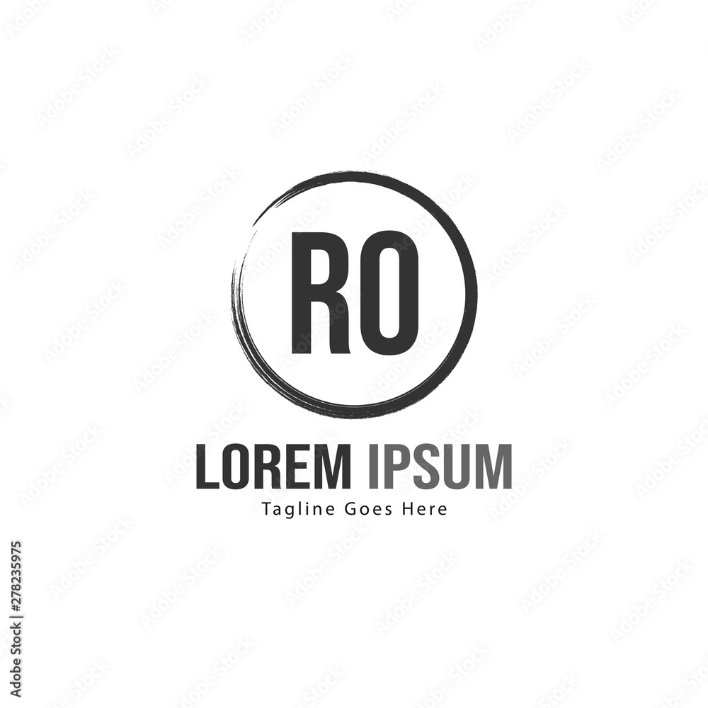 Initial RO logo template with modern frame. Minimalist RO letter logo vector illustration Initial RO logo template with modern frame. Minimalist RO letter logo vector illustration