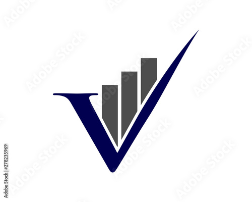 V bar check mark logo template 1