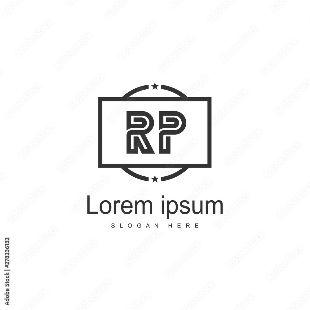Initial RP logo template with modern frame. Minimalist RP letter logo vector illustration Initial RP logo template with modern frame. Minimalist RP letter logo vector illustration