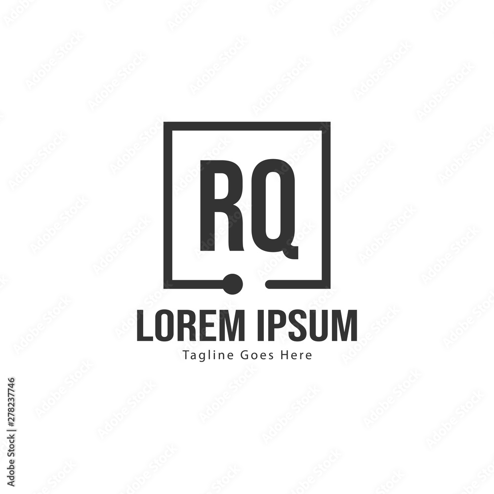 Initial RQ logo template with modern frame. Minimalist RQ letter logo vector illustration Initial RQ logo template with modern frame. Minimalist RQ letter logo vector illustration
