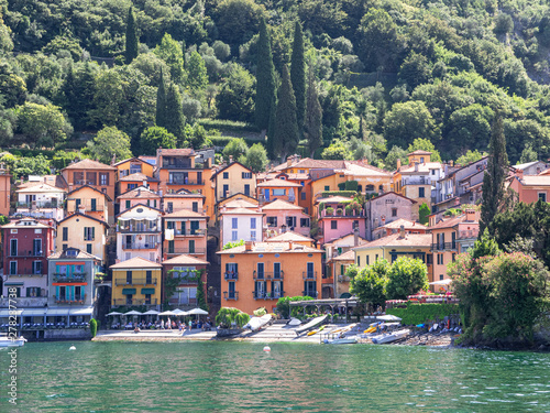 the colors of Varenna on a beautiful summer day. Como Lake, Lombardy. Italy