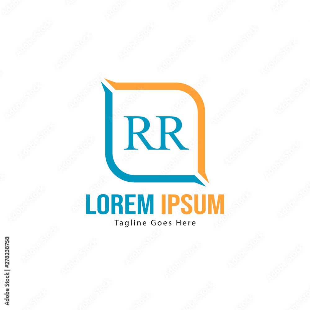 Fototapeta premium Initial RR logo template with modern frame. Minimalist RR letter logo vector illustration