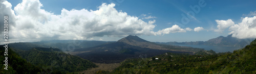 Kintamani Volcano and Lake panoramic view  Bali  Indonesia