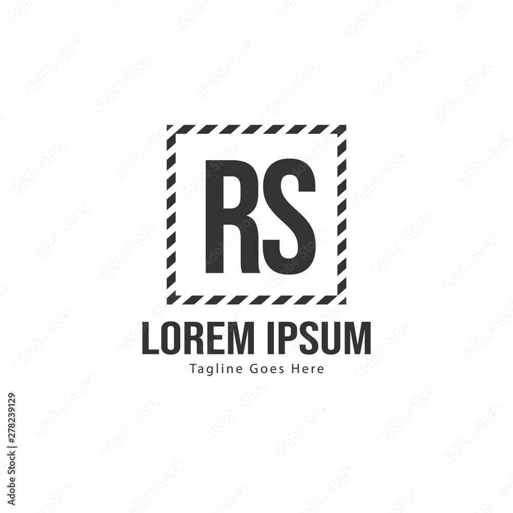 Fototapeta premium Initial RS logo template with modern frame. Minimalist RS letter logo vector illustration