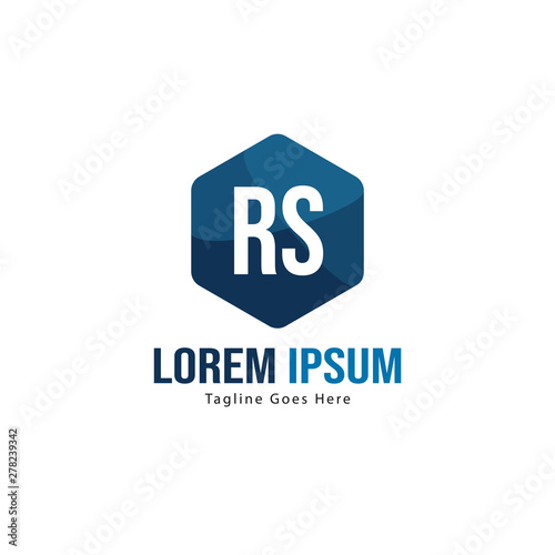 Initial RS logo template with modern frame. Minimalist RS letter logo vector illustration