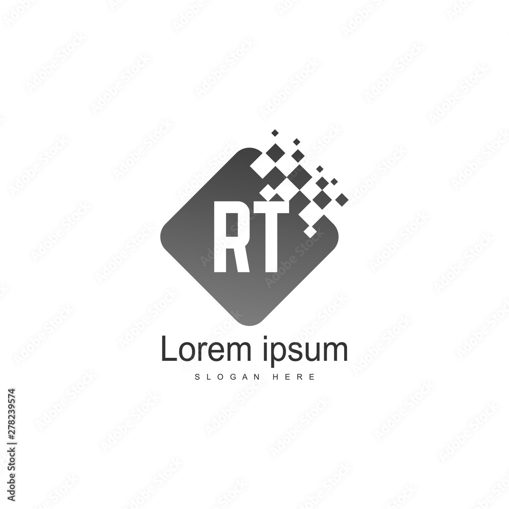 Obraz premium Initial RT logo template with modern frame. Minimalist RT letter logo vector illustration