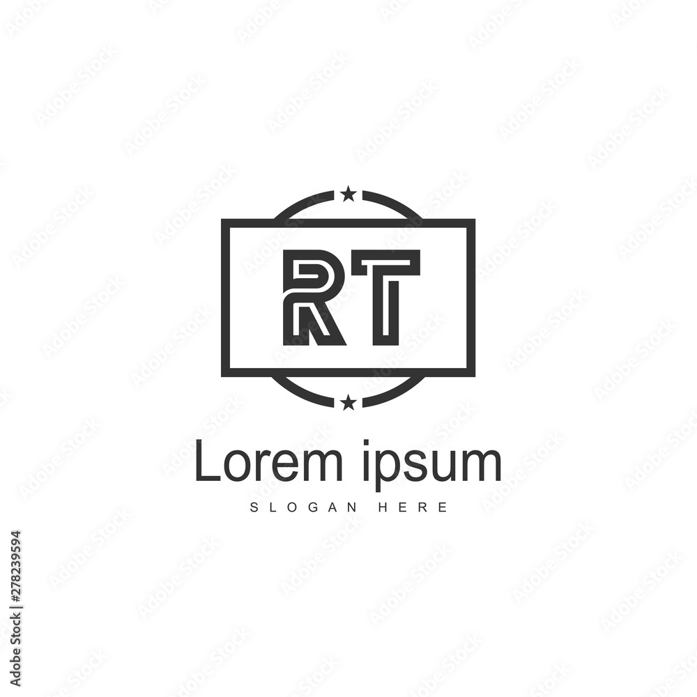 Initial RT logo template with modern frame. Minimalist RT letter logo vector illustration Initial RT logo template with modern frame. Minimalist RT letter logo vector illustration