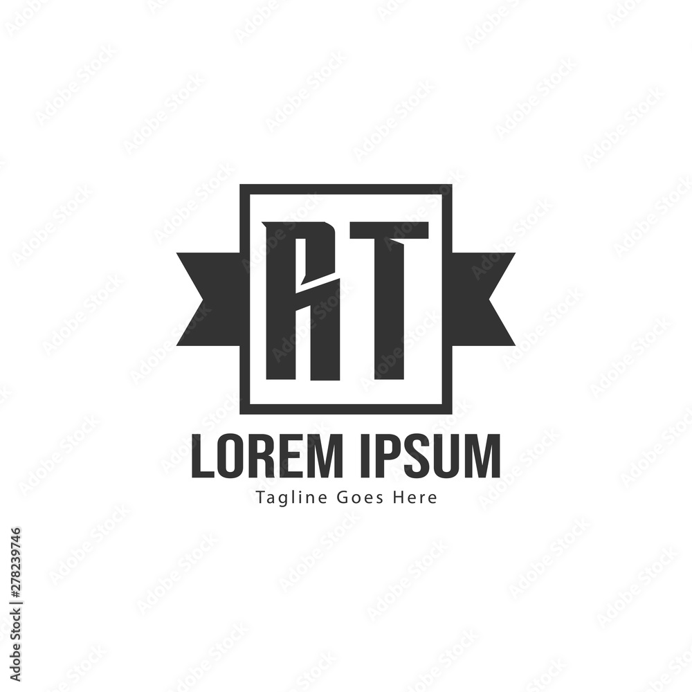 Fototapeta premium Initial RT logo template with modern frame. Minimalist RT letter logo vector illustration