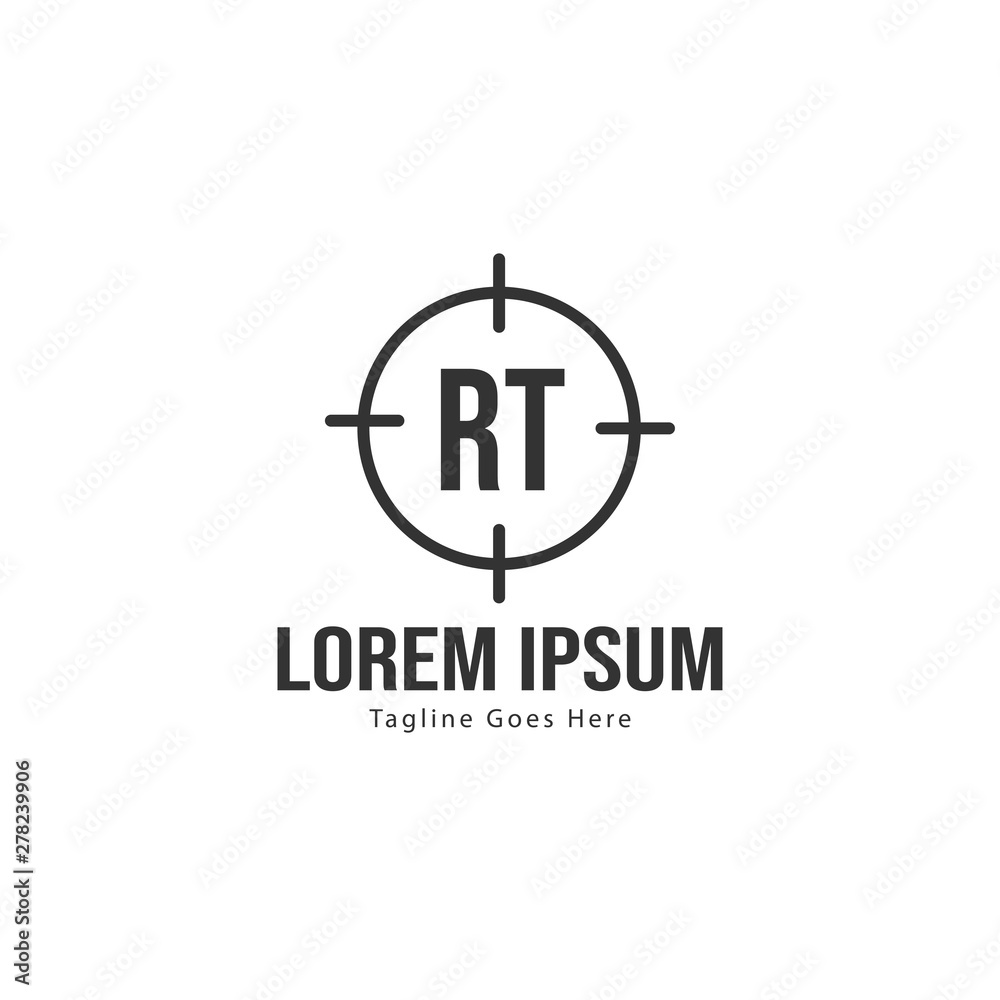 Initial RT logo template with modern frame. Minimalist RT letter logo vector illustration Initial RT logo template with modern frame. Minimalist RT letter logo vector illustration