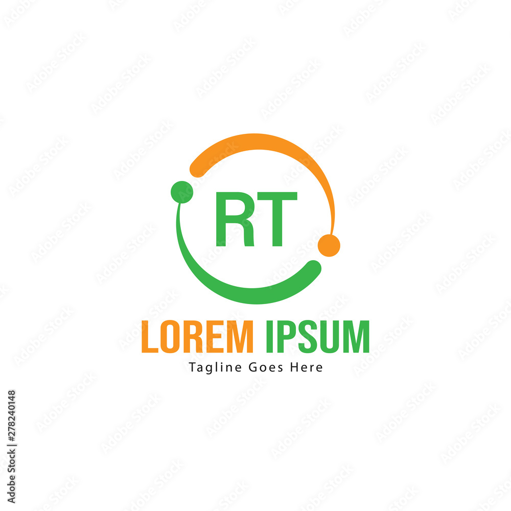 Initial RT logo template with modern frame. Minimalist RT letter logo vector illustration Initial RT logo template with modern frame. Minimalist RT letter logo vector illustration