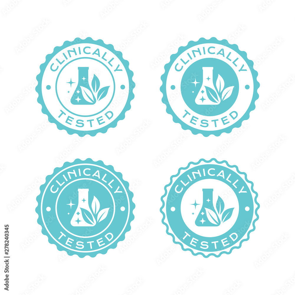Clinically tested badges set. Hypoallergenic skin care labels collection. Clinically tested badges set. Hypoallergenic skin care labels collection.
