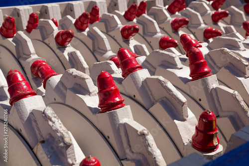 industry coal crusher teeth red and white colors